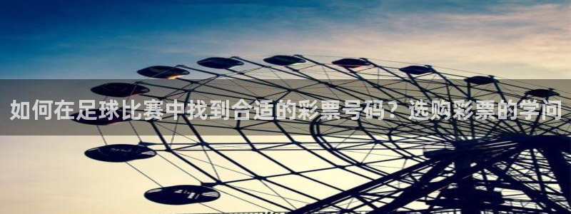  如何在足球比赛中找到合适的彩票号码？选购彩票的学问